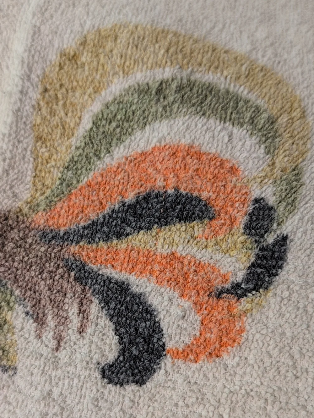 70s Vintage Rooster Hand Towel Kitchen Decor Terrycloth MCM